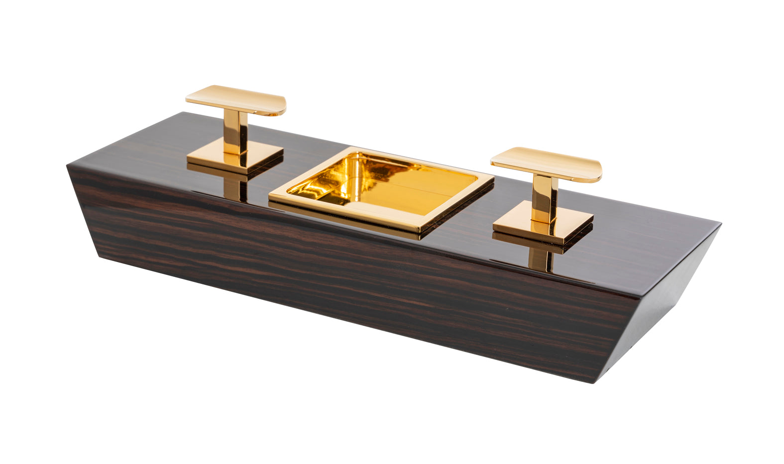 Double Macassar Ebony ashtray