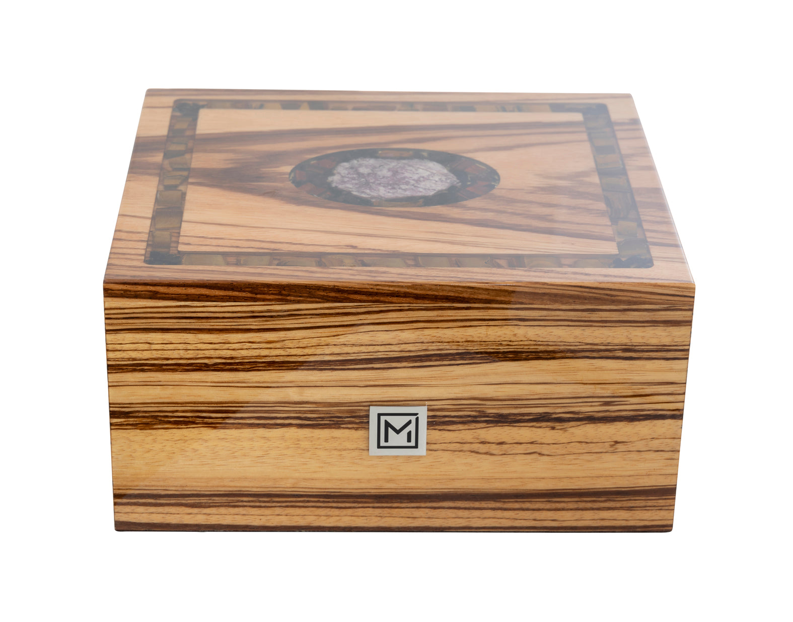 “Zebra wood and stones” humidor 40 cigars