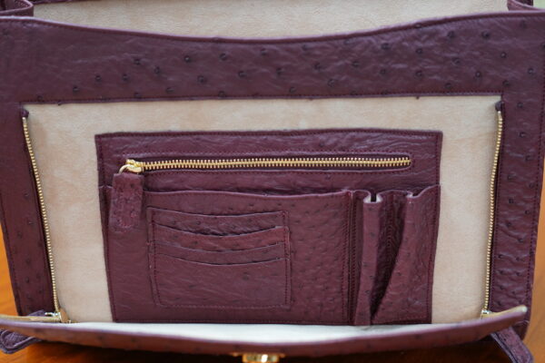 Burgundy a4+ Leather Business Case Ostrich