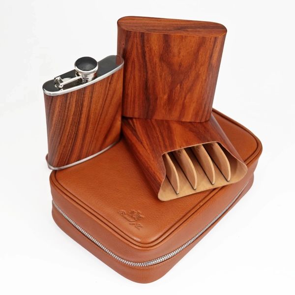 Havana Traveler - Tan Leather and Rosewood
