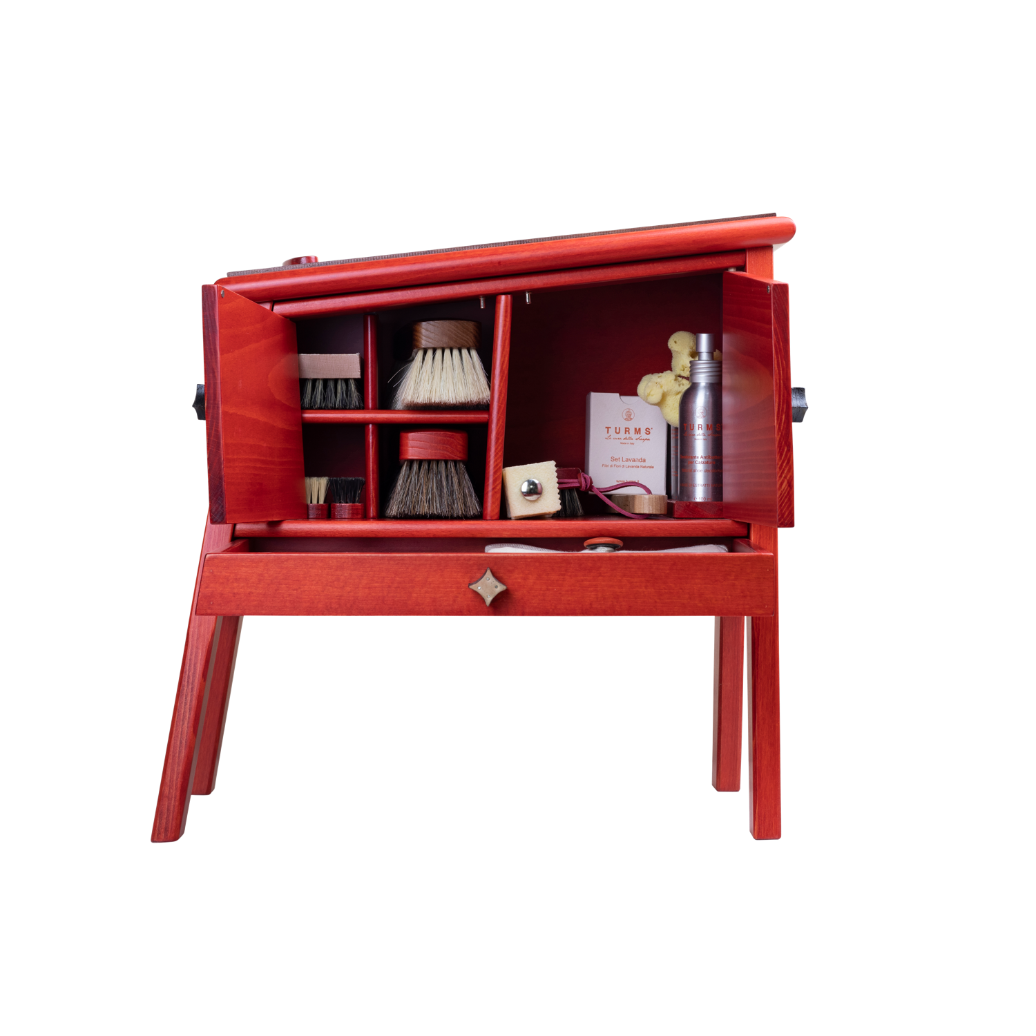 Footstool in Red Wood
