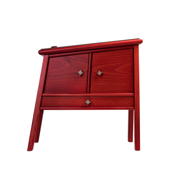Footstool in Red Wood