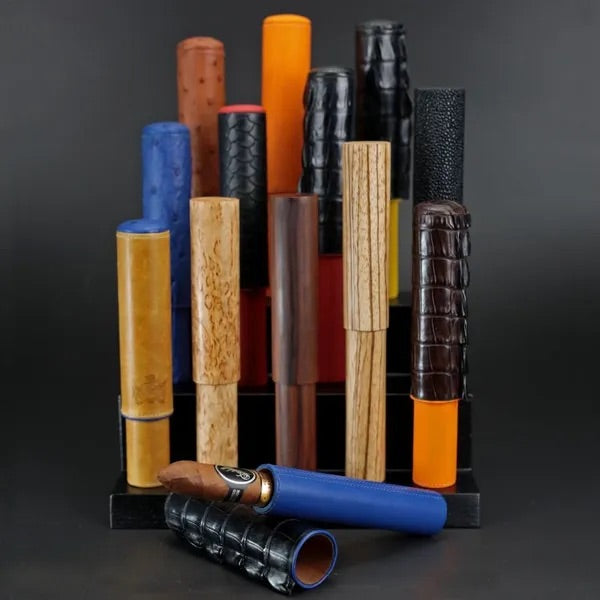 The Single Cigar Tube - All options in wood and leather