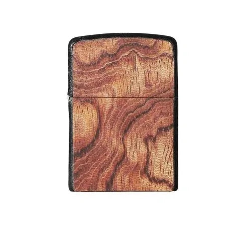 Zippo-aansteker - Bubinga en zwart leer