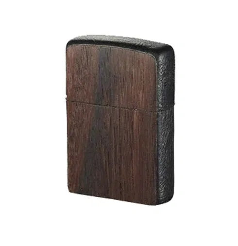 Zippo-aansteker - Bubinga en zwart leer