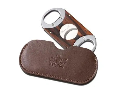 The "Double Guillotine" Cigar Cutter - All leather and wood options