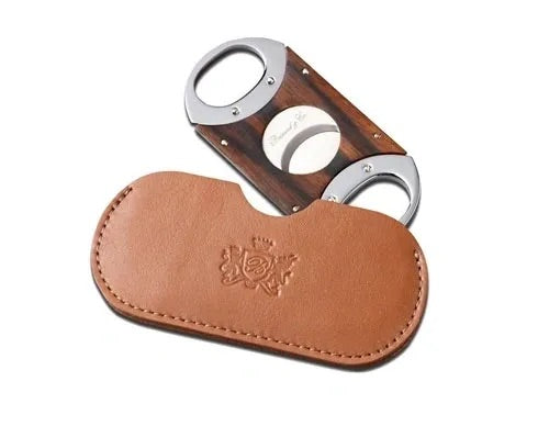 The "Double Guillotine" Cigar Cutter - All leather and wood options