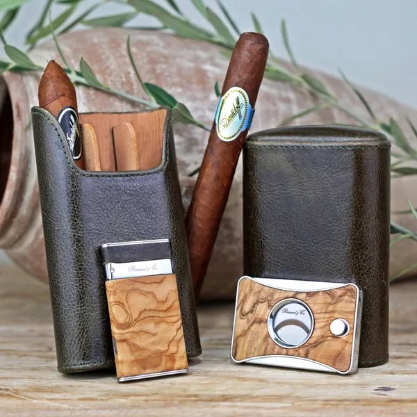 3 cigars Show Band Case - All leather options