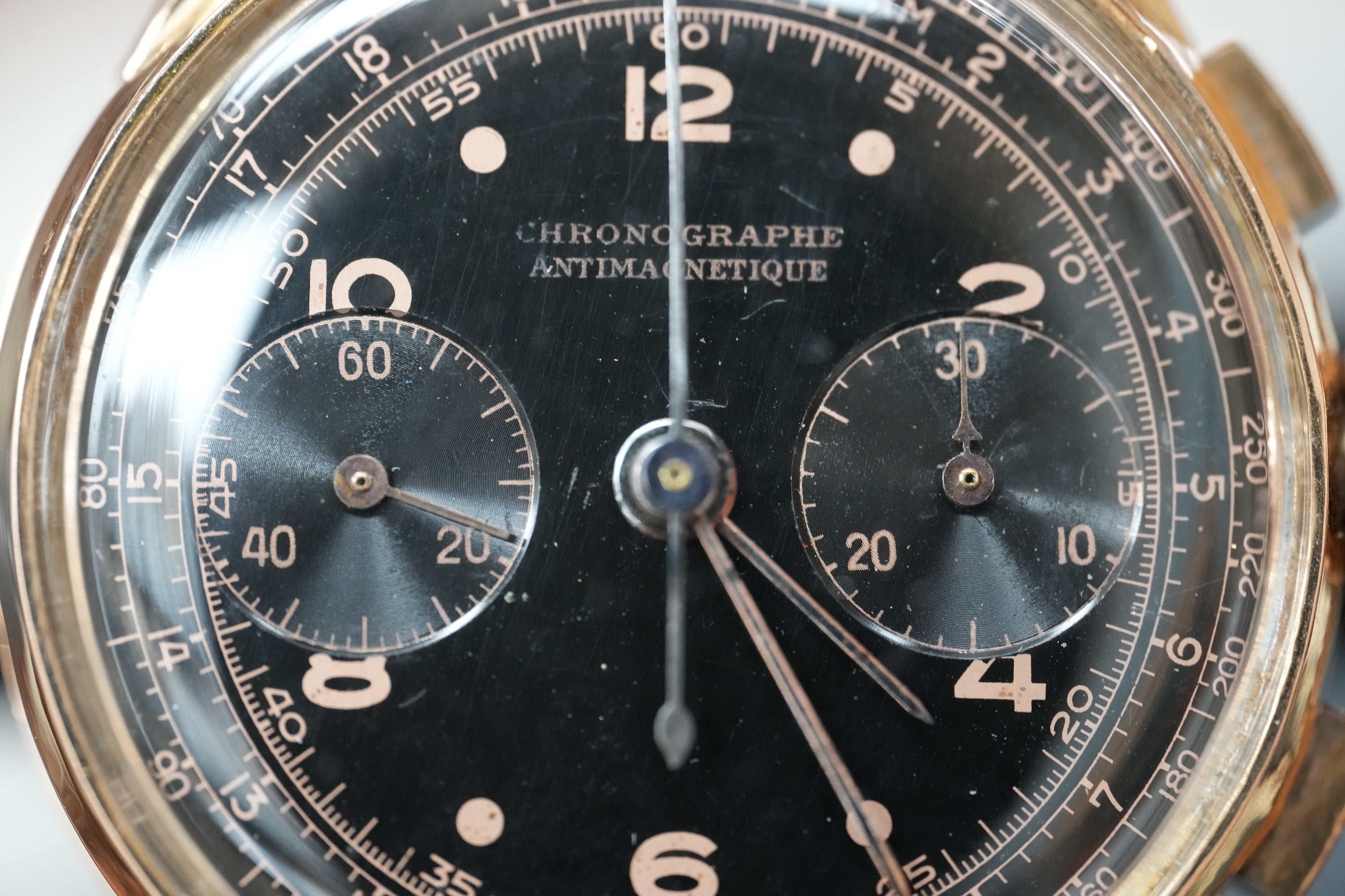18k chronographe ±1950 black/bronze dial