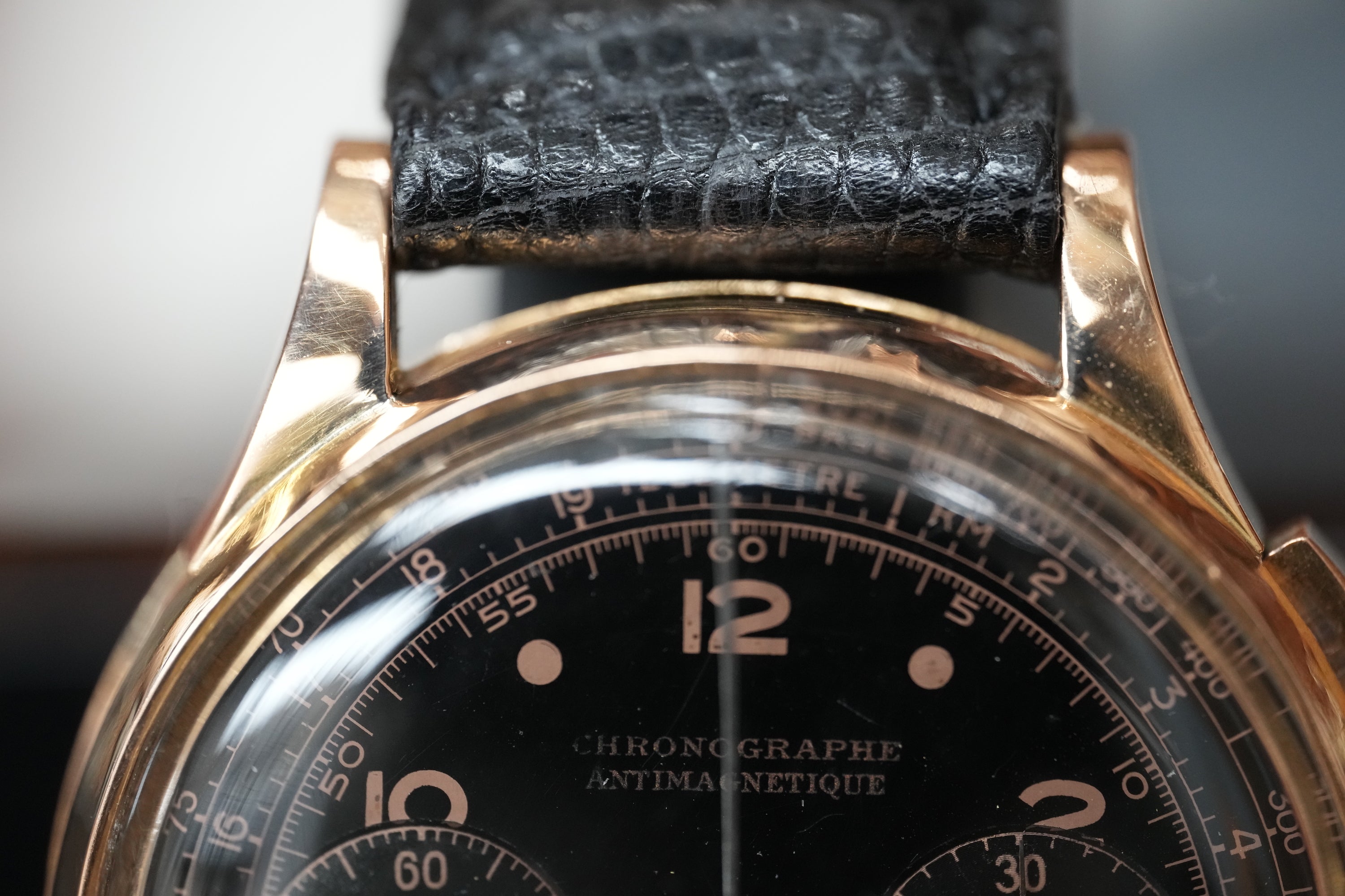 18k chronographe ±1950 black/bronze dial