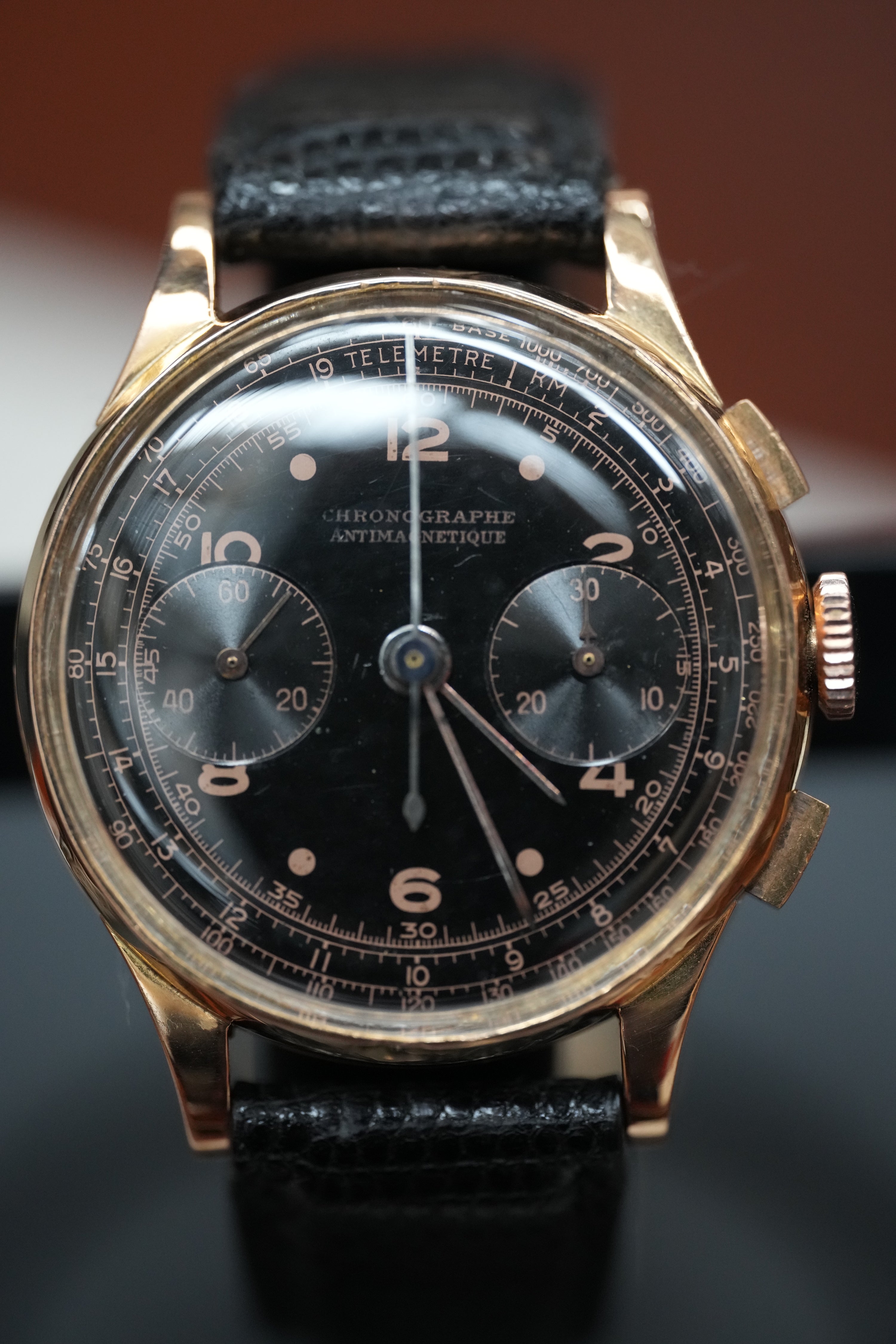 18k chronographe ±1950 black/bronze dial