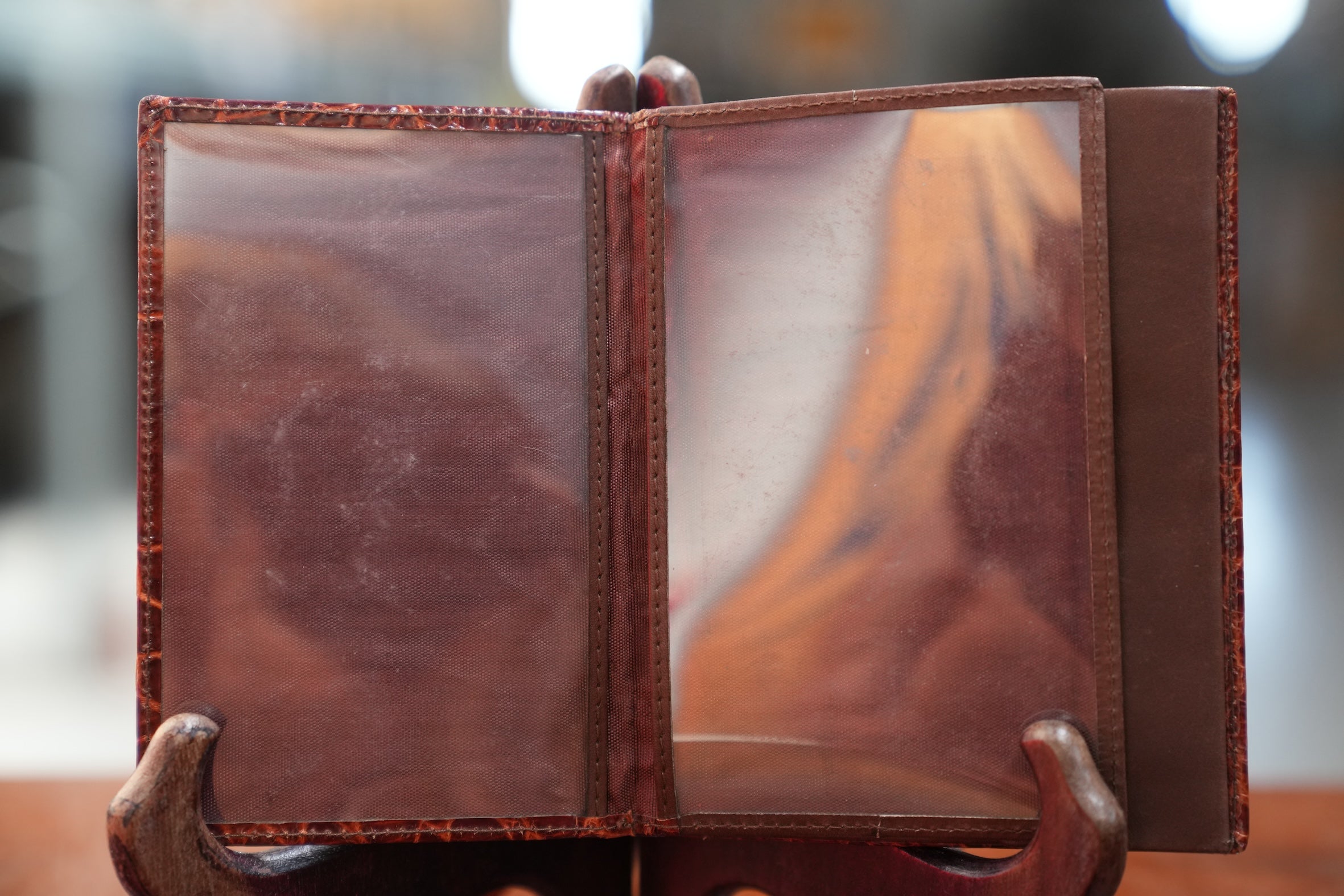 Brown turtle leather wallet