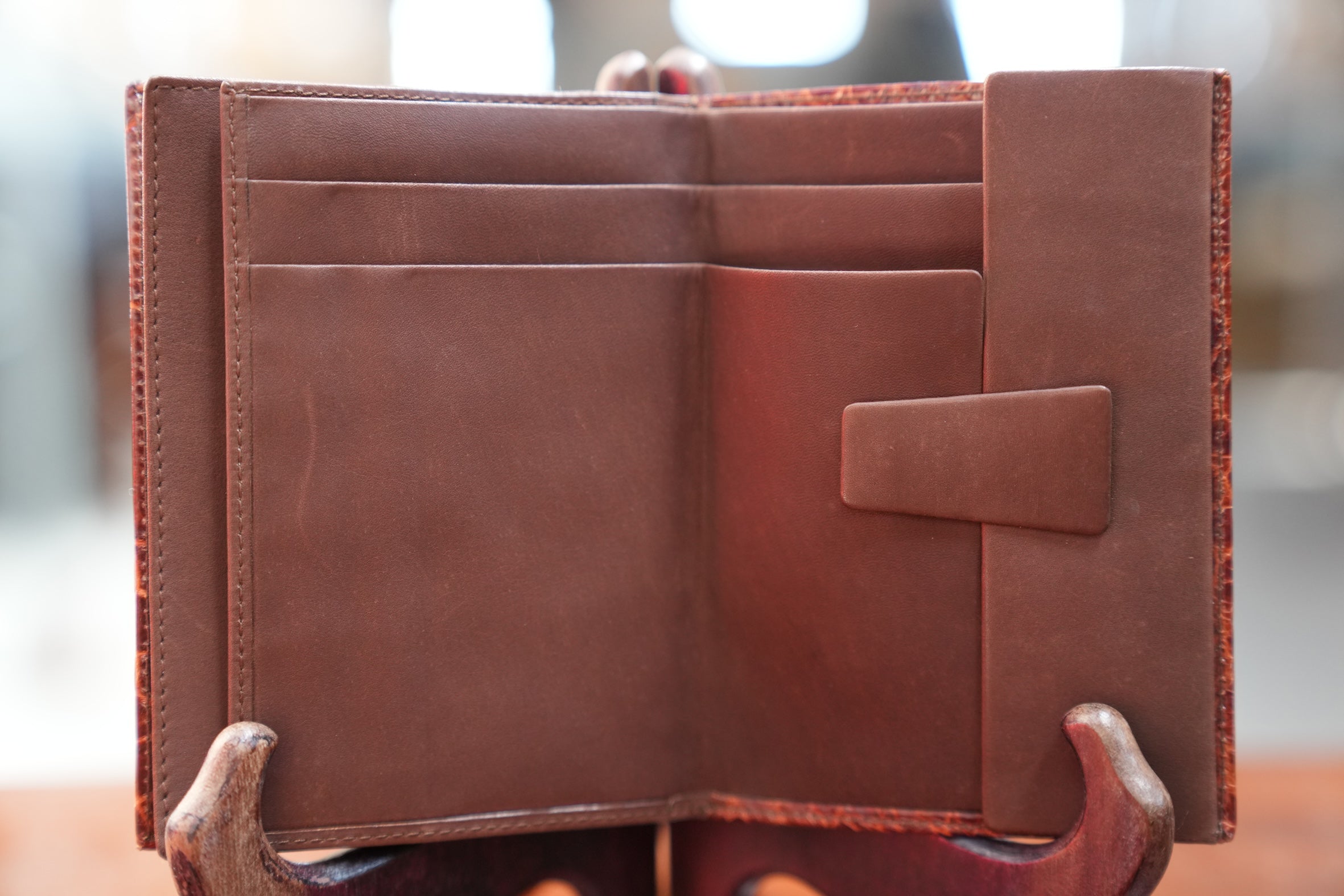 Brown turtle leather wallet