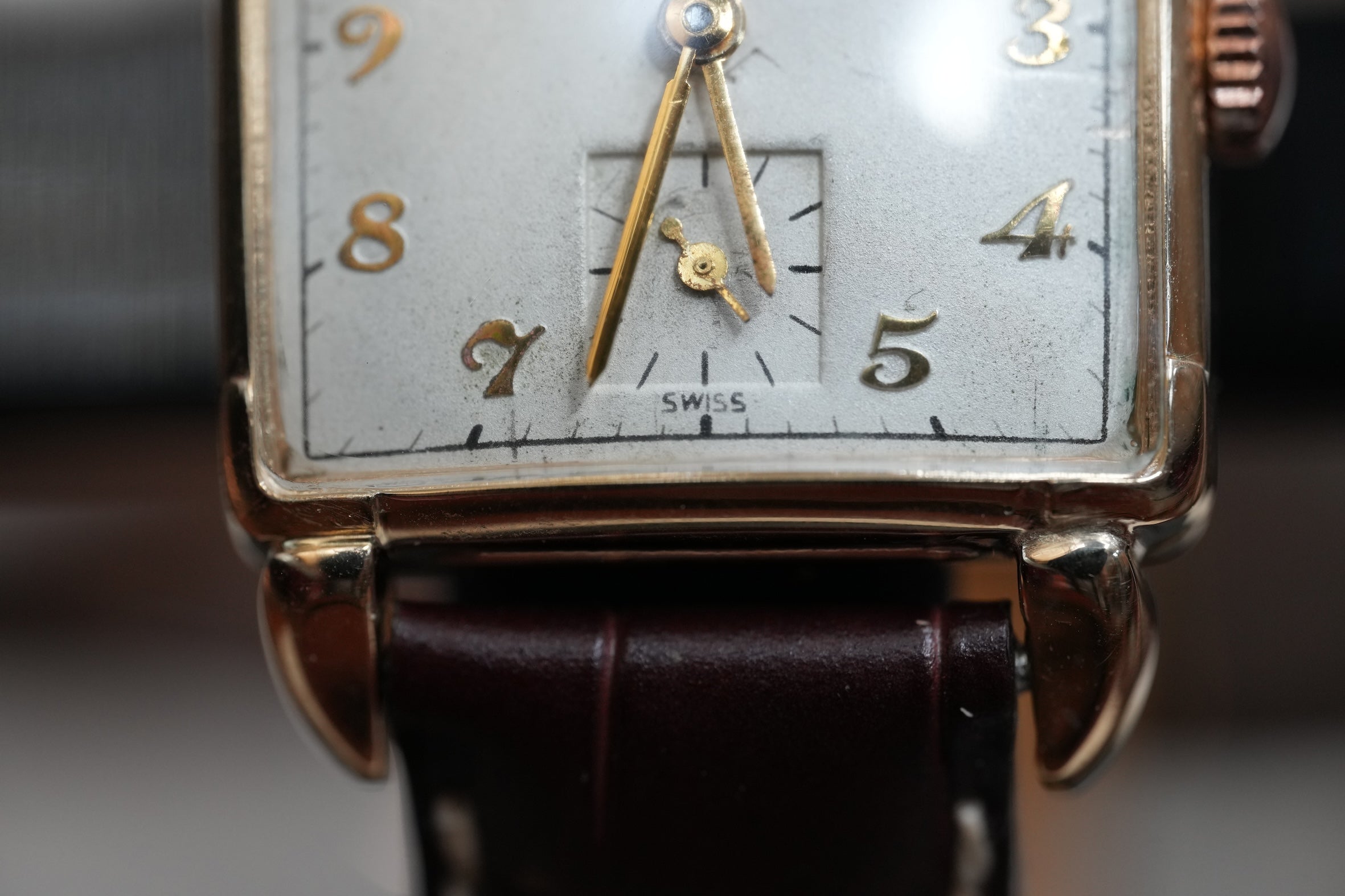 14k gold watch Longines square