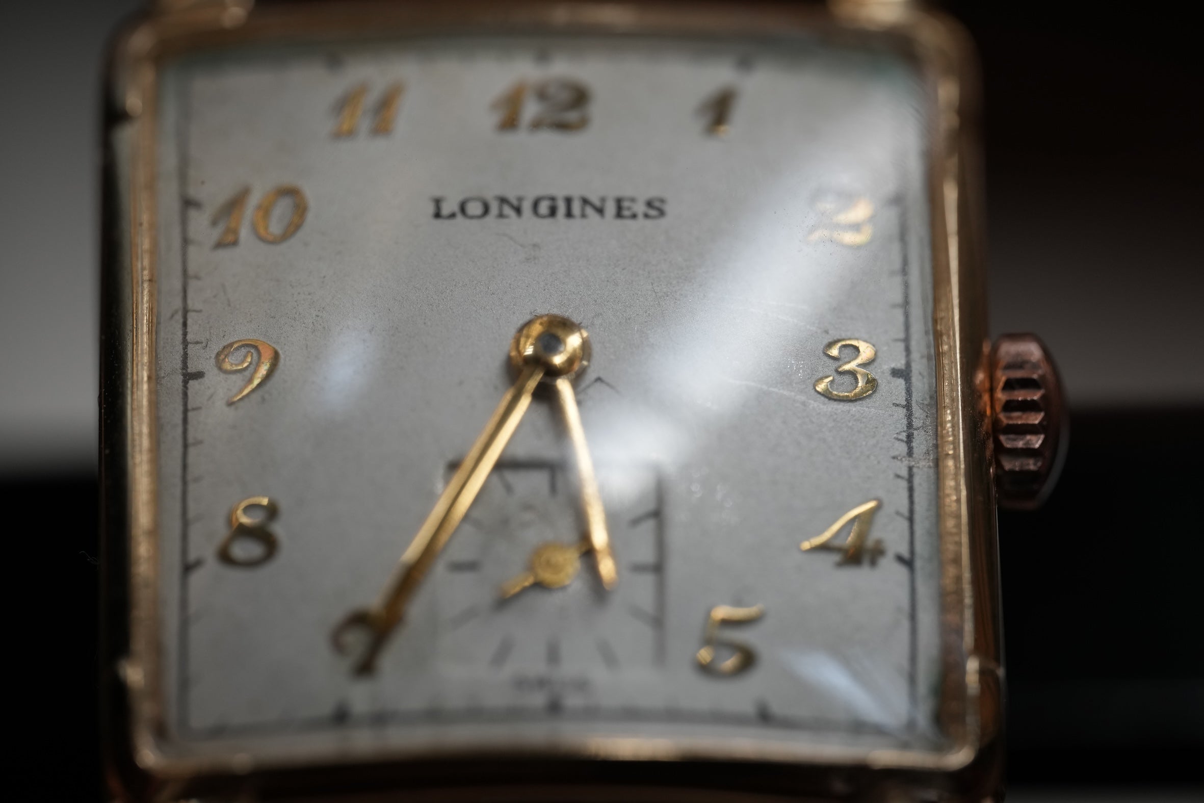 14k gold watch Longines square