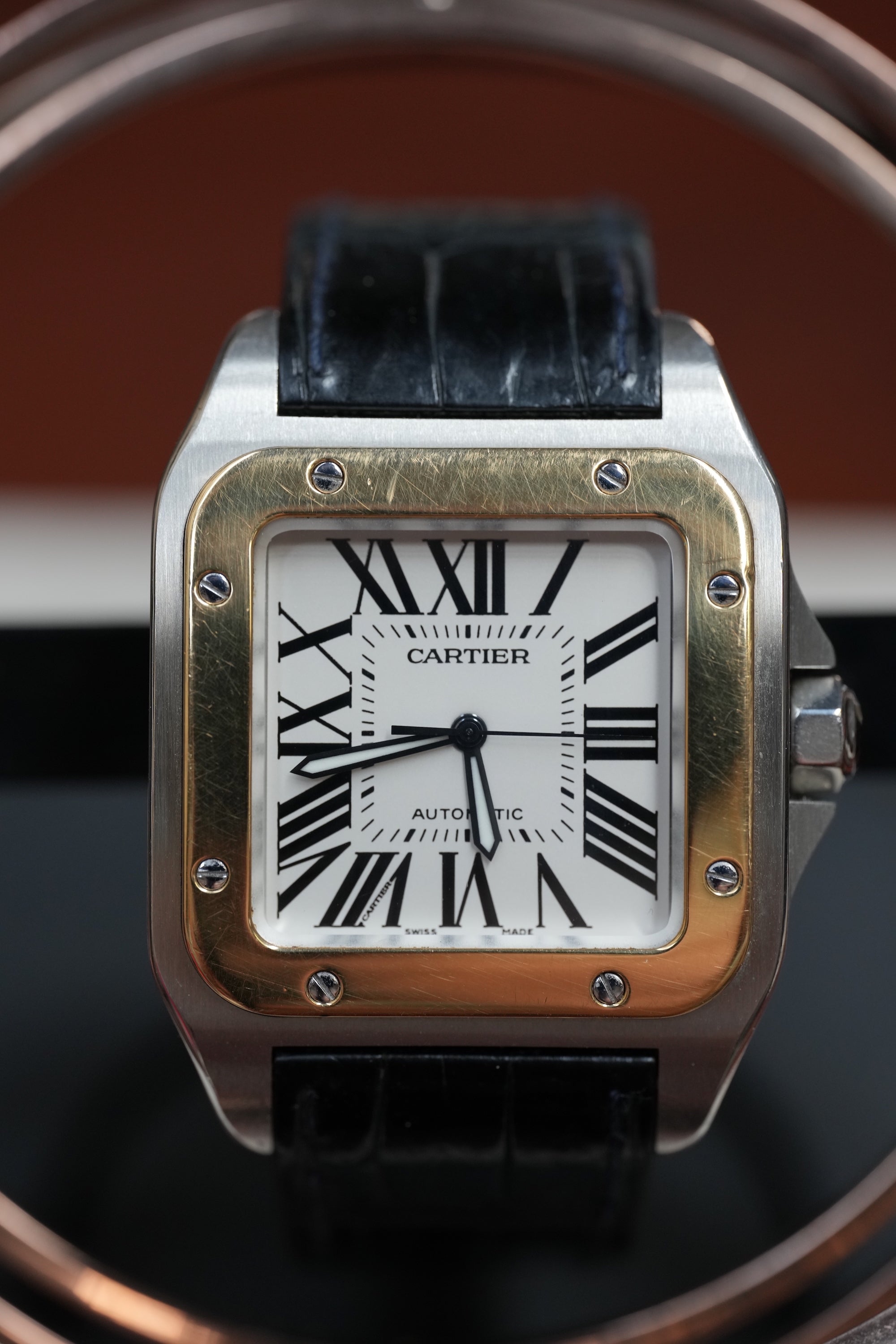 Cartier Santos Dumont 100 XL, 18k gold bezel