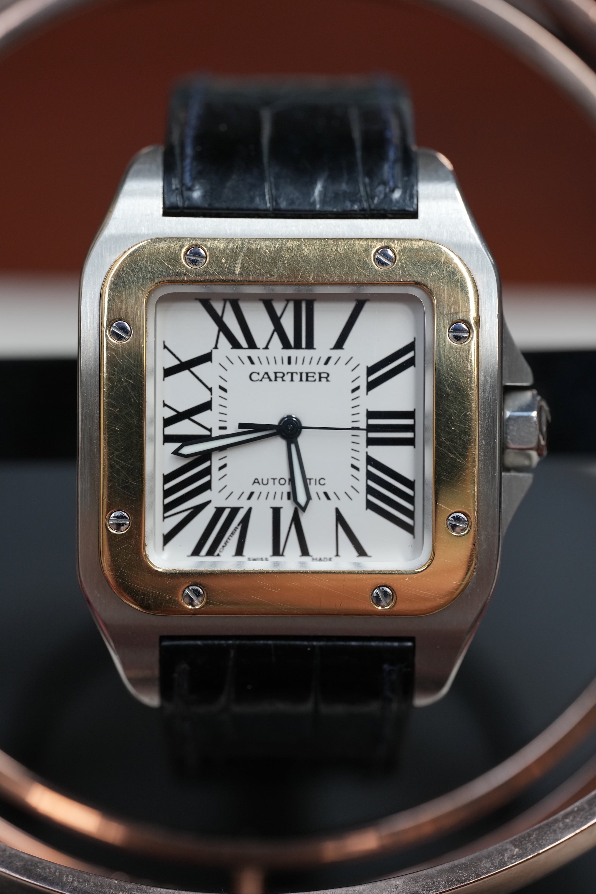 Cartier Santos Dumont 100 XL, 18k gold bezel