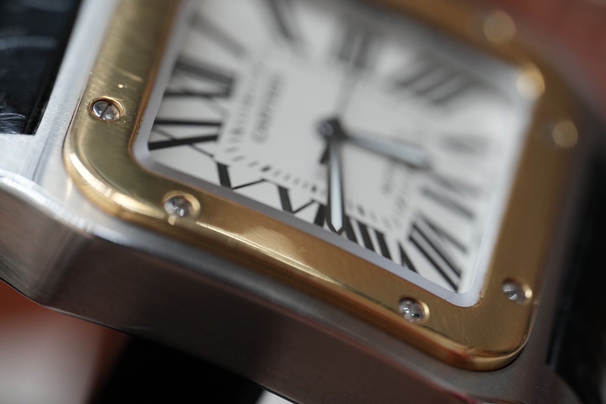 Cartier Santos Dumont 100 XL, 18k gold bezel