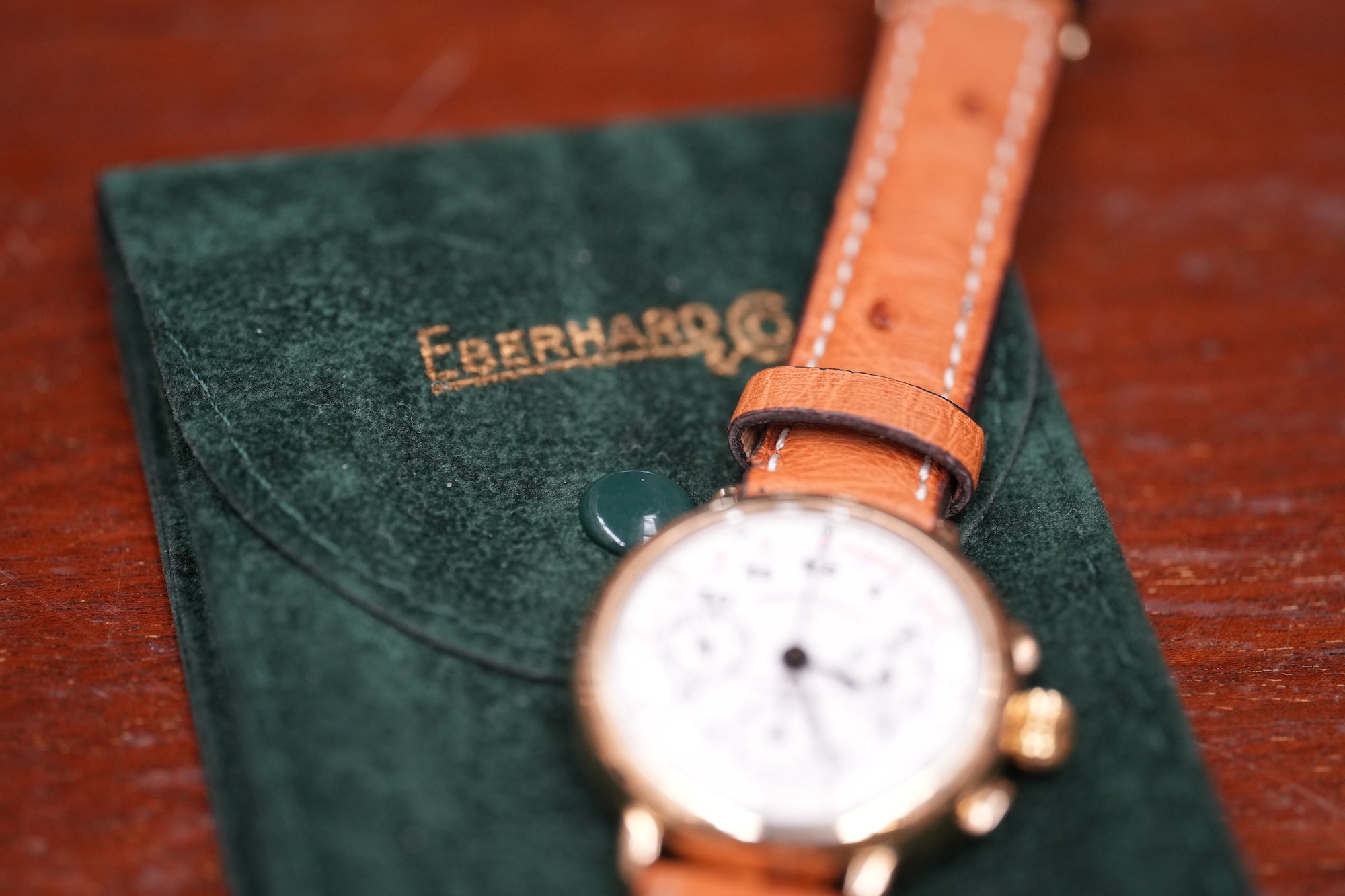 925 silver, gold plated Eberhard & Co chronograph