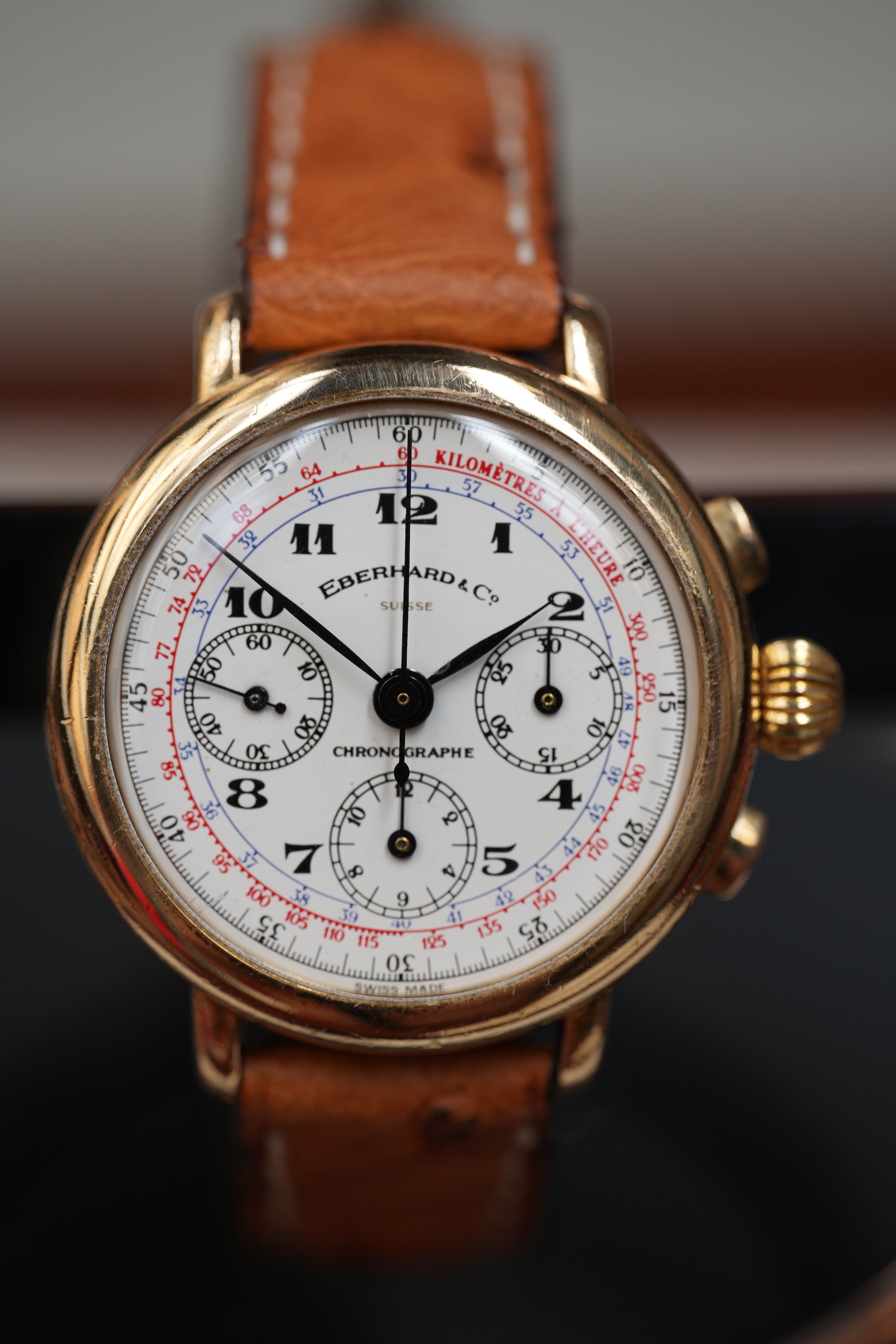 925 silver, gold plated Eberhard & Co chronograph