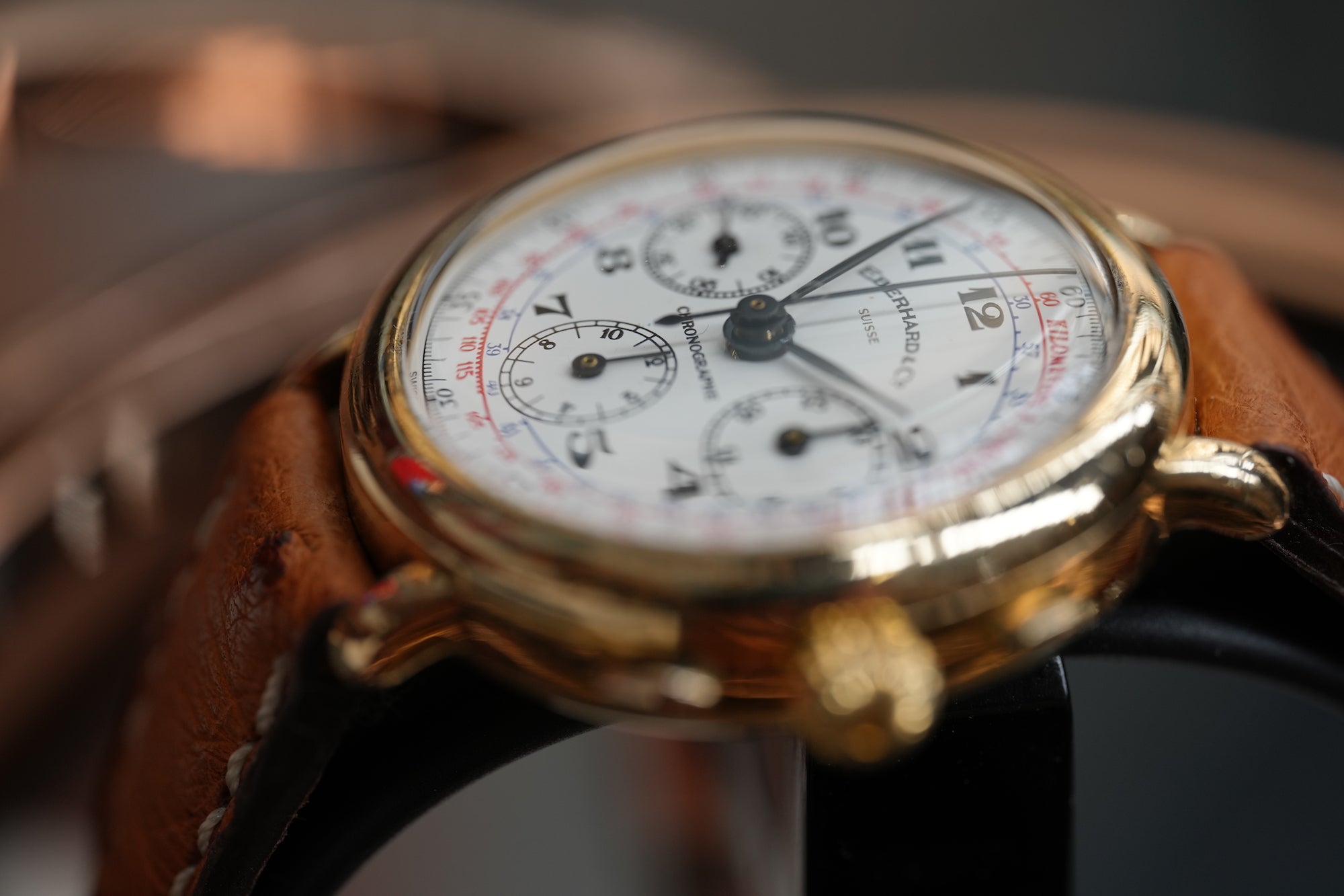 925 silver, gold plated Eberhard & Co chronograph