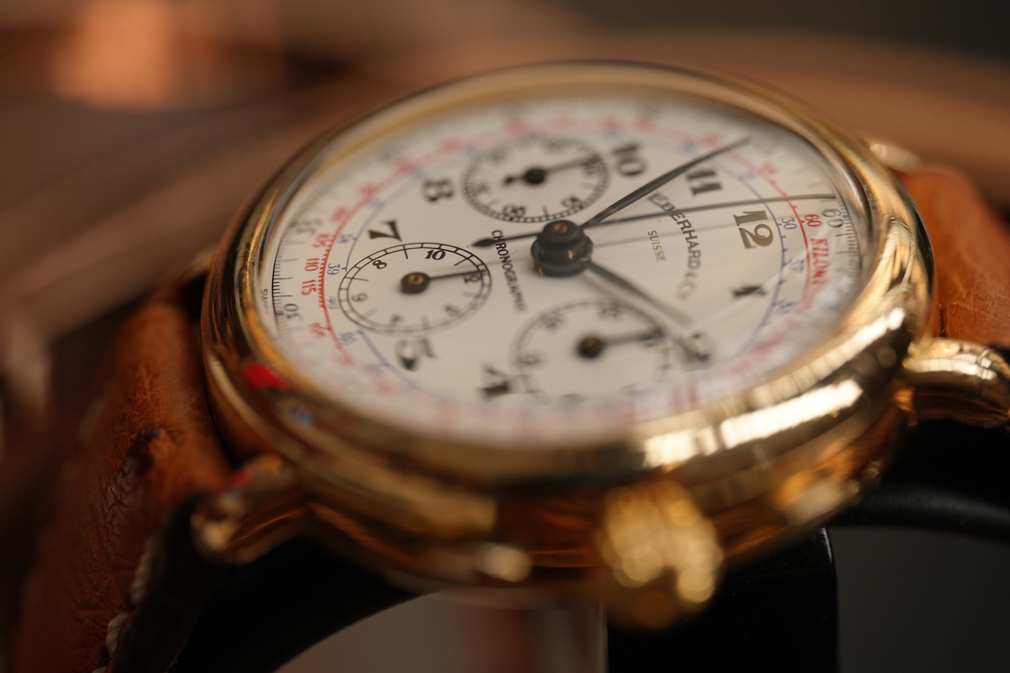 925 silver, gold plated Eberhard & Co chronograph