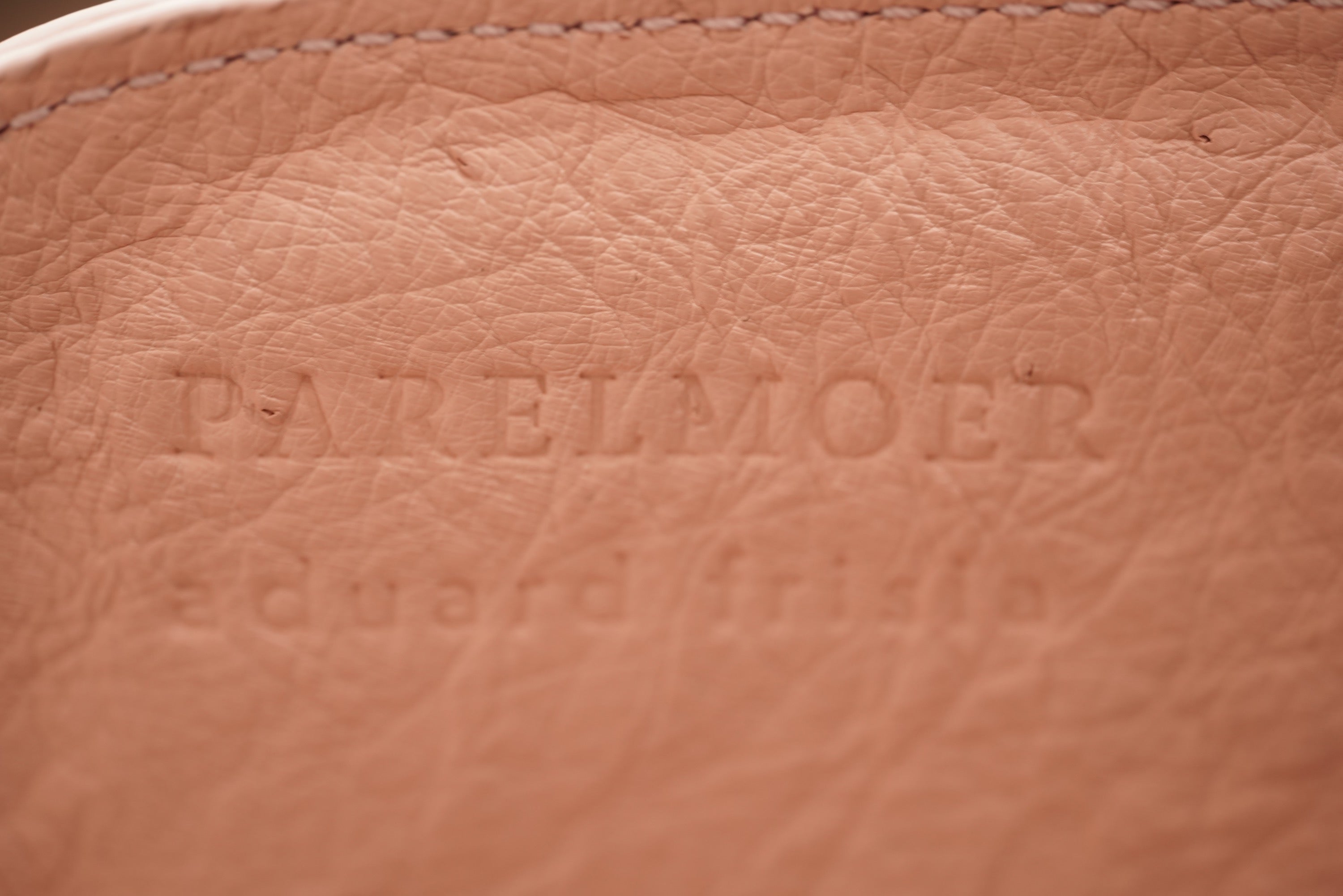 Pink A4 business case in ostrich leather