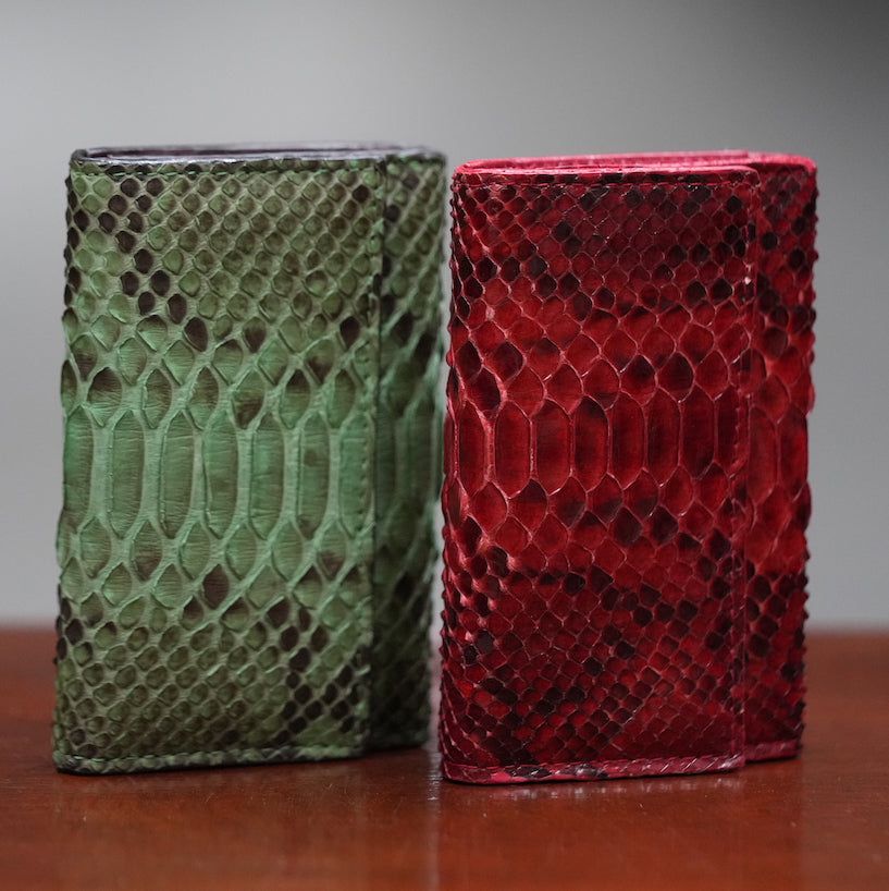 Red python leather wallet