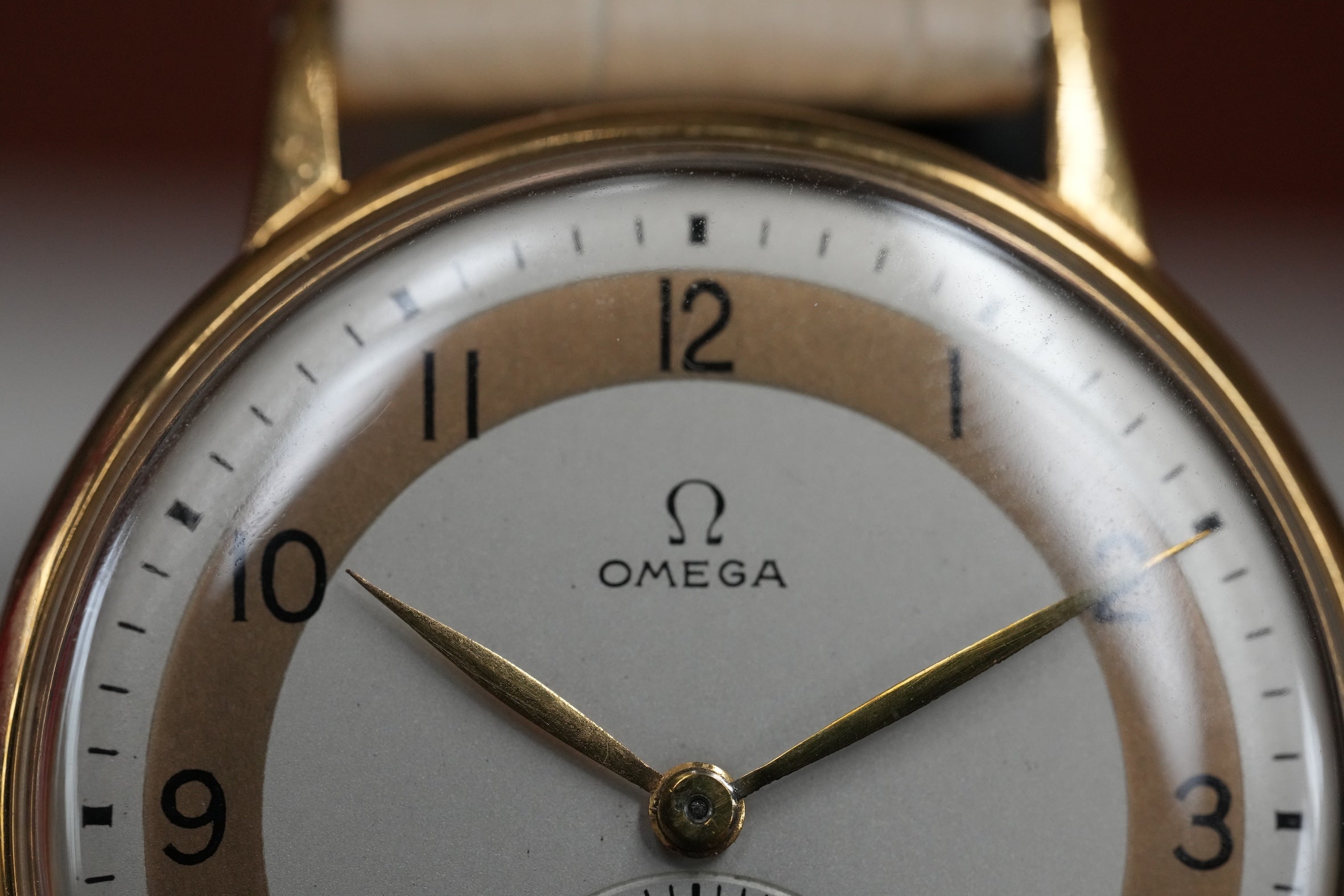 Omega bulls eye watch gold plated