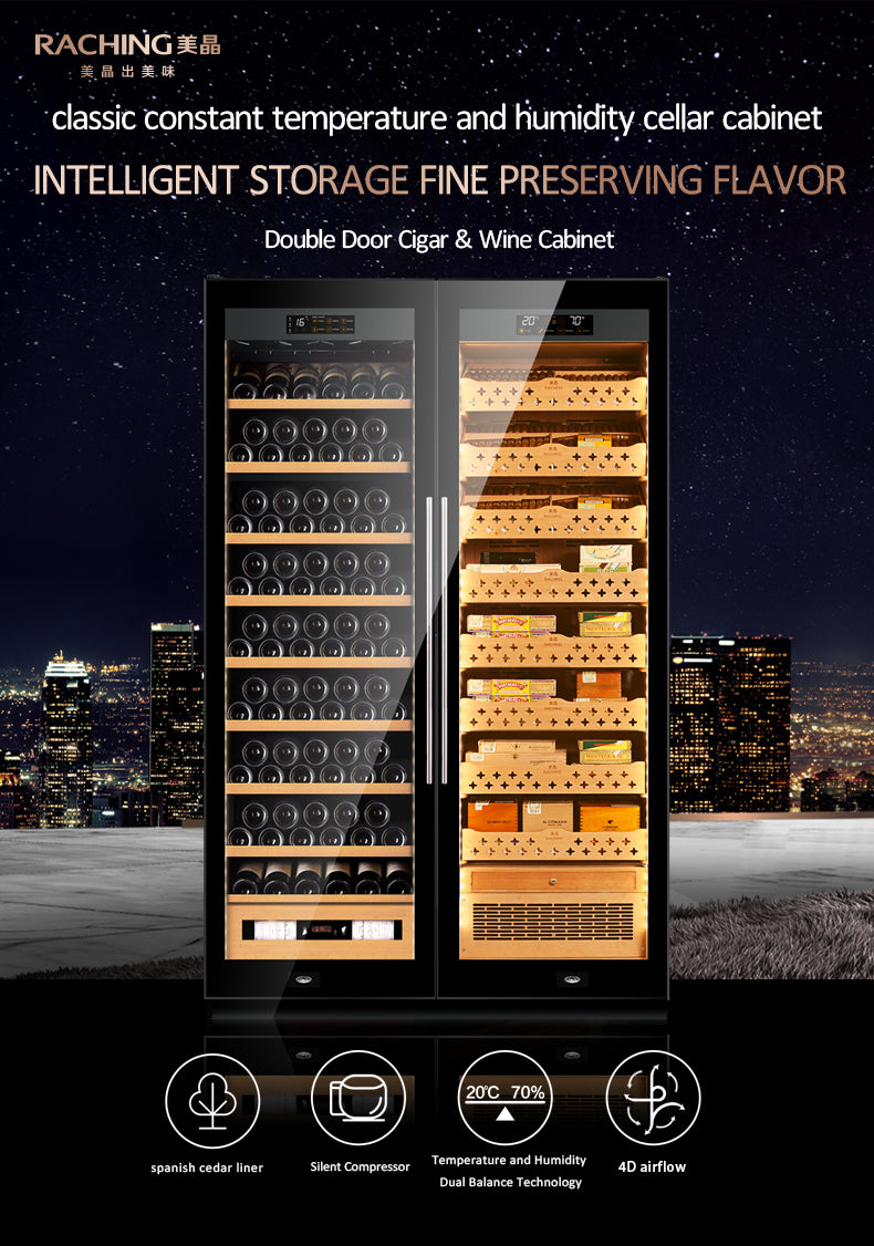 Wood wine cooler double door SD800