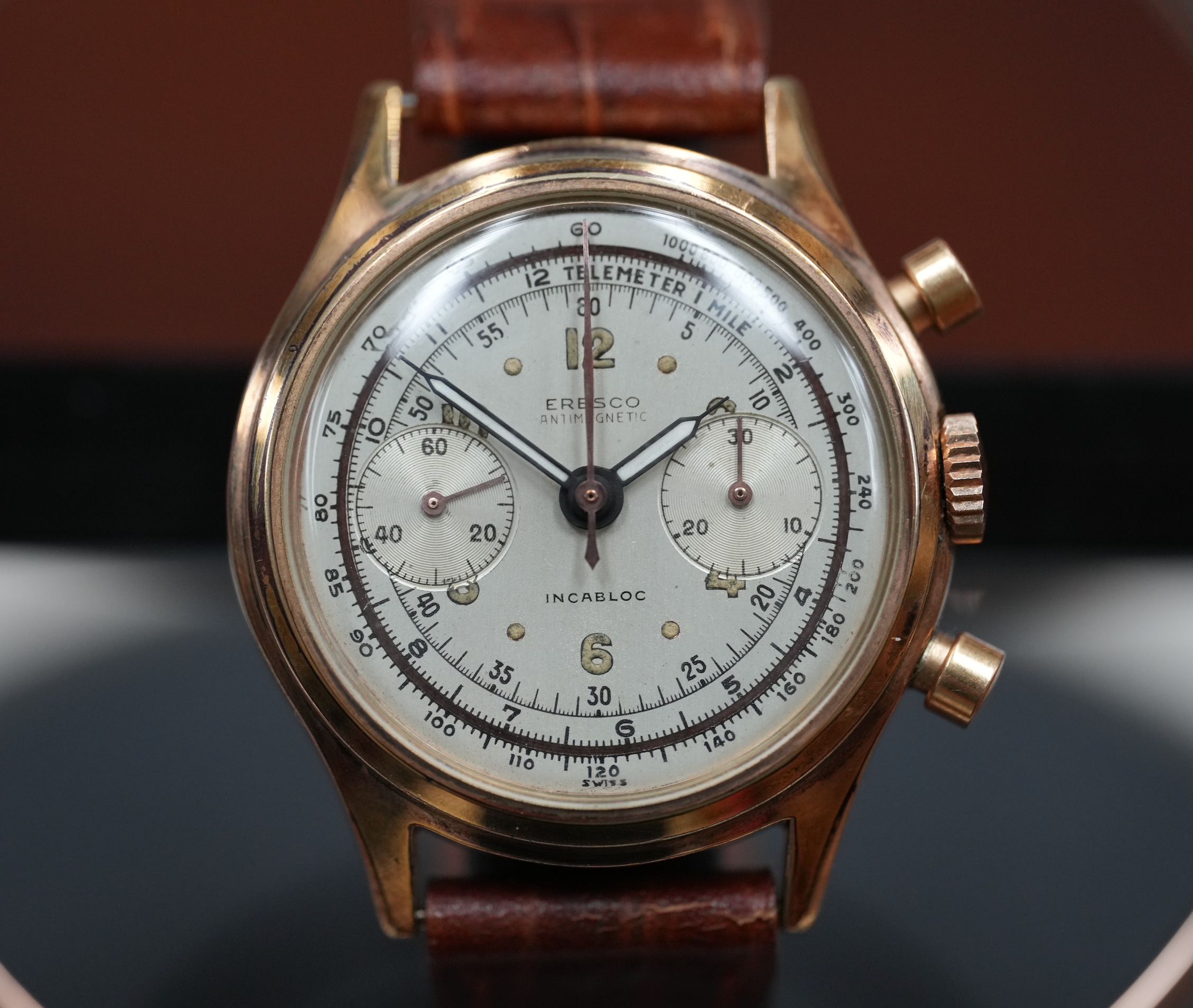 Eresco chronograph, gold plated