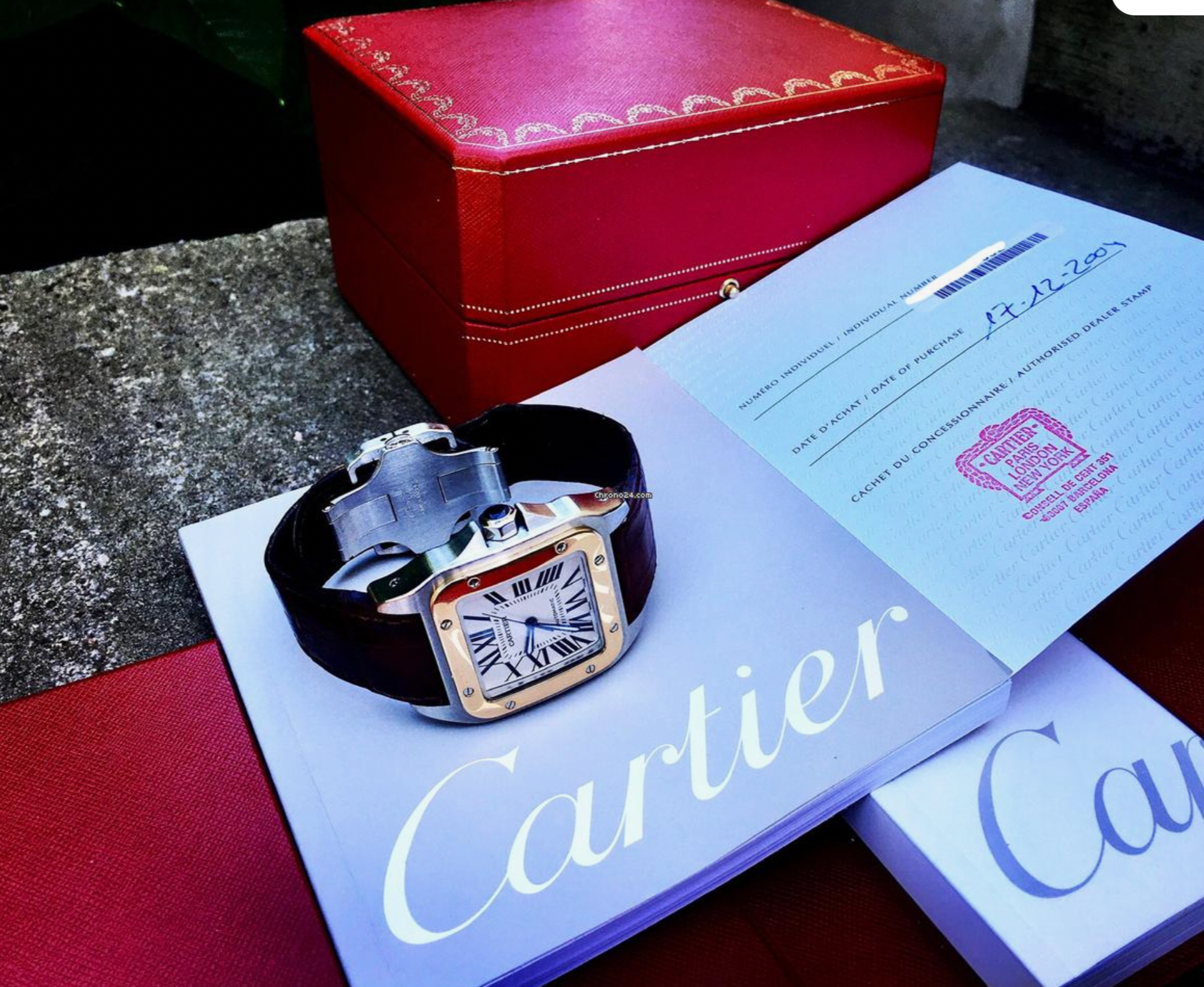 Cartier Santos Dumont 100 XL, 18k gold bezel