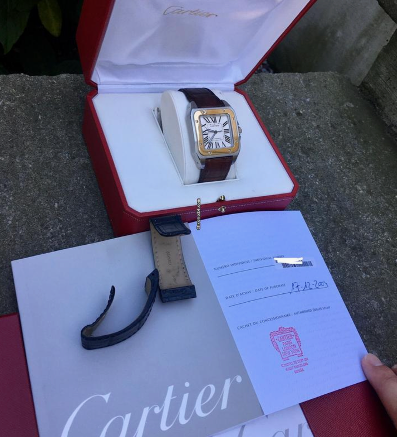 Cartier Santos Dumont 100 XL, 18k gold bezel