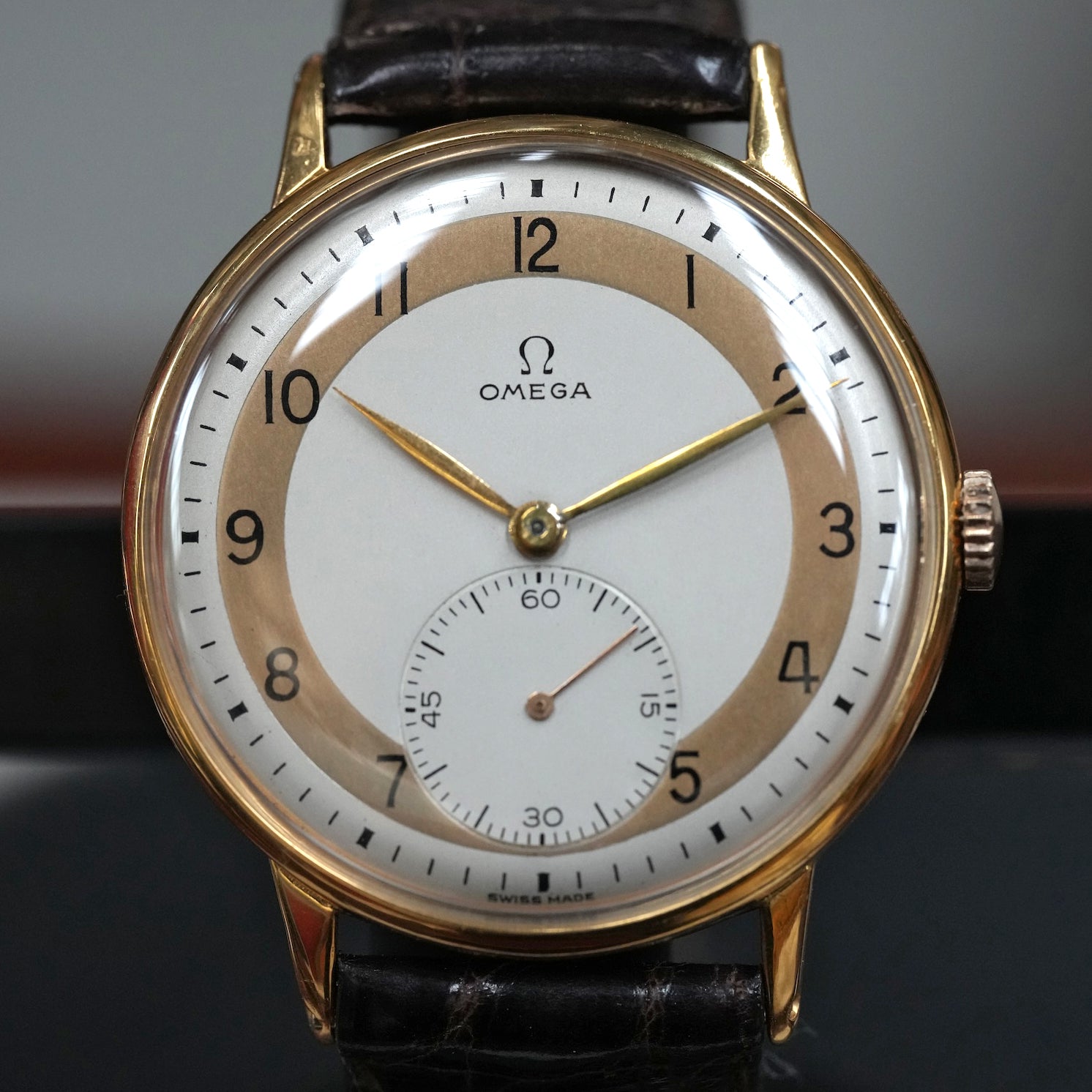 Omega bulls eye watch gold plated