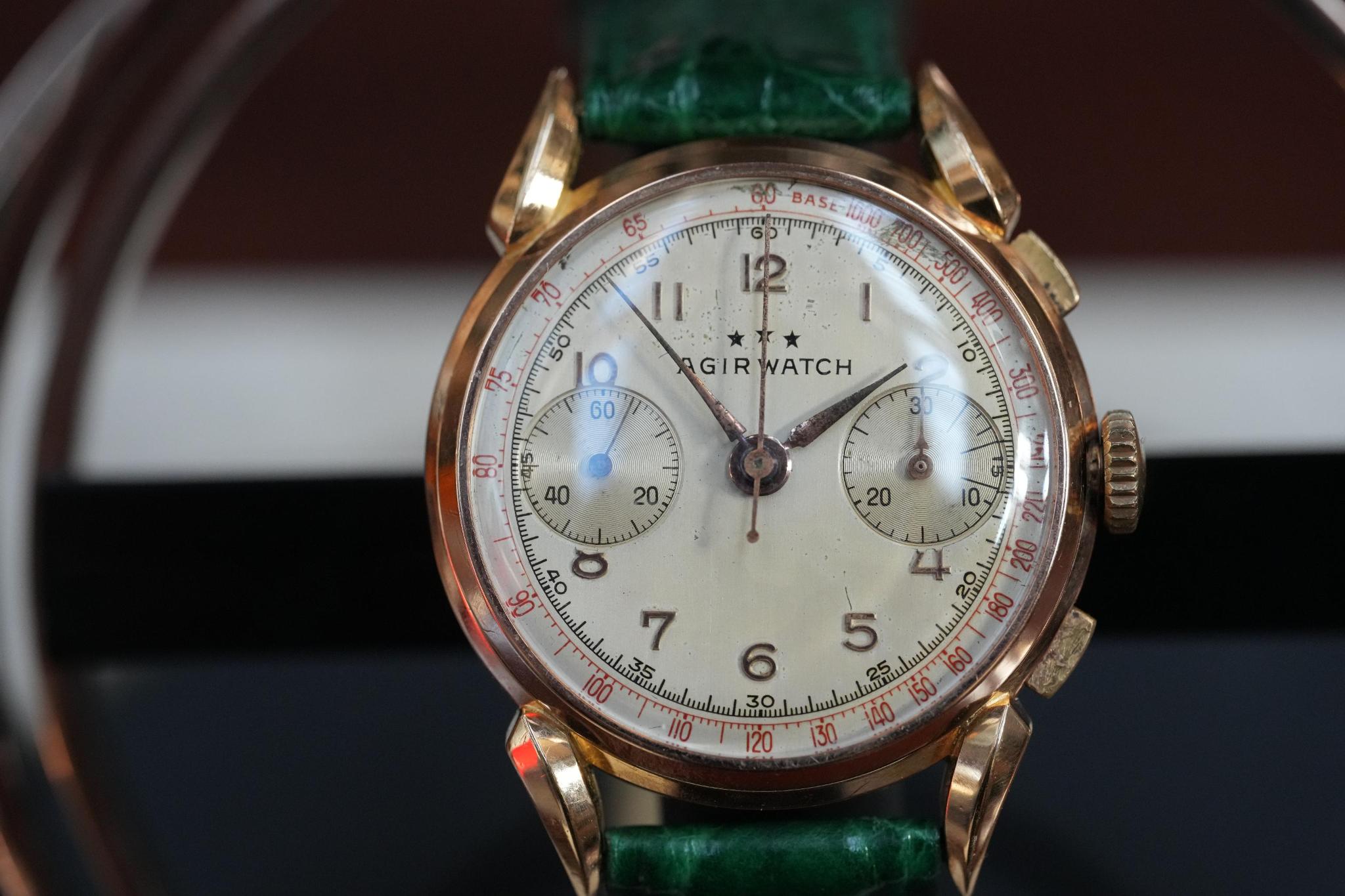 18k rosegold Agir Watch Chronograph (±1950)