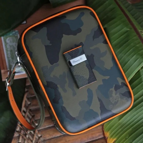 Havana Traveller - Camouflage en oranje leer