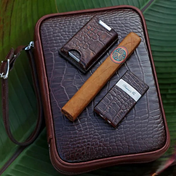 Havana Traveler - Croco Pattern Tobacco