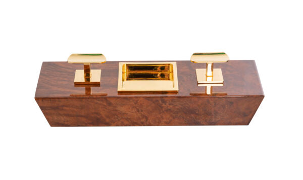 “Walnut Burl” desktop humidor 40 cigar capacity.