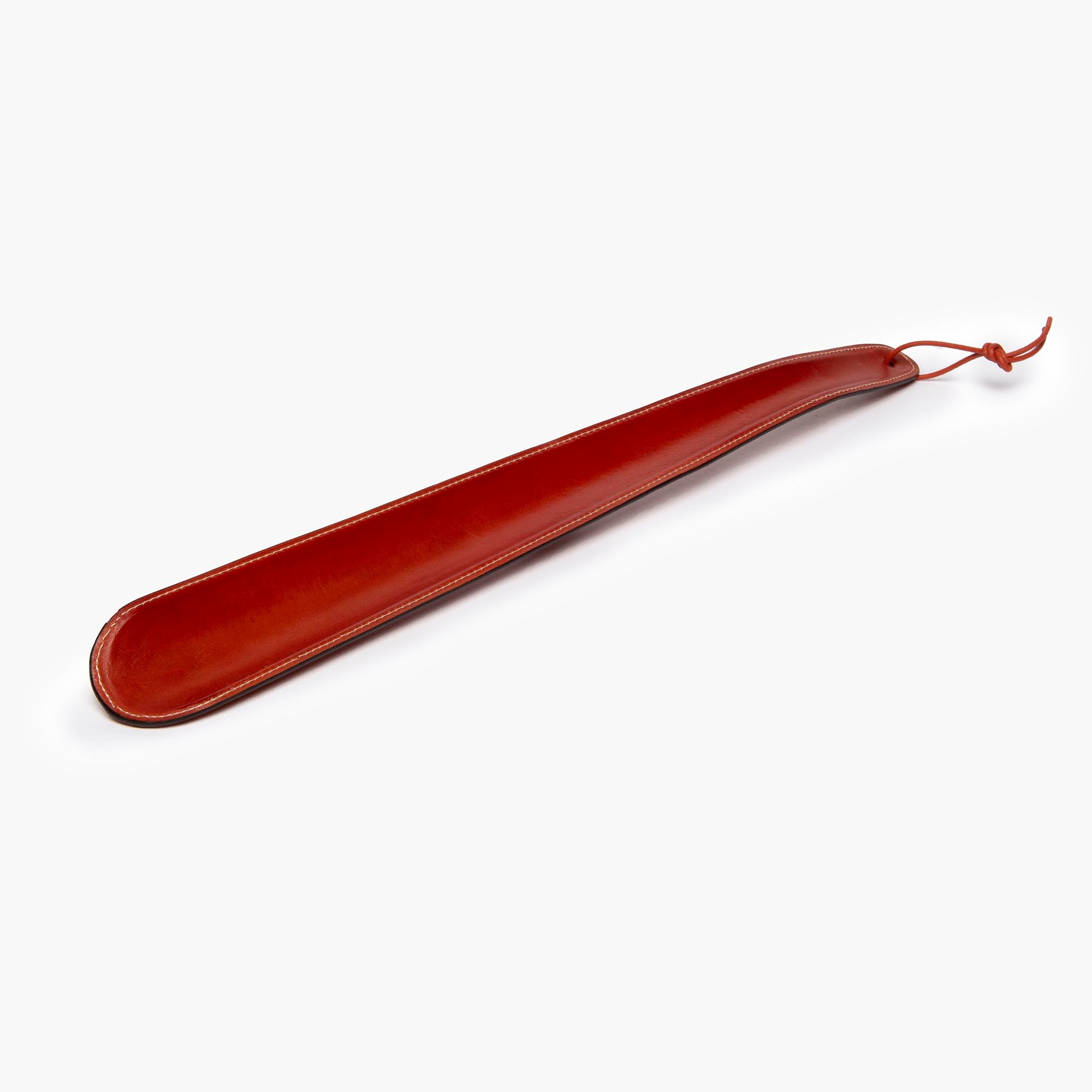 Leather shoe horn long